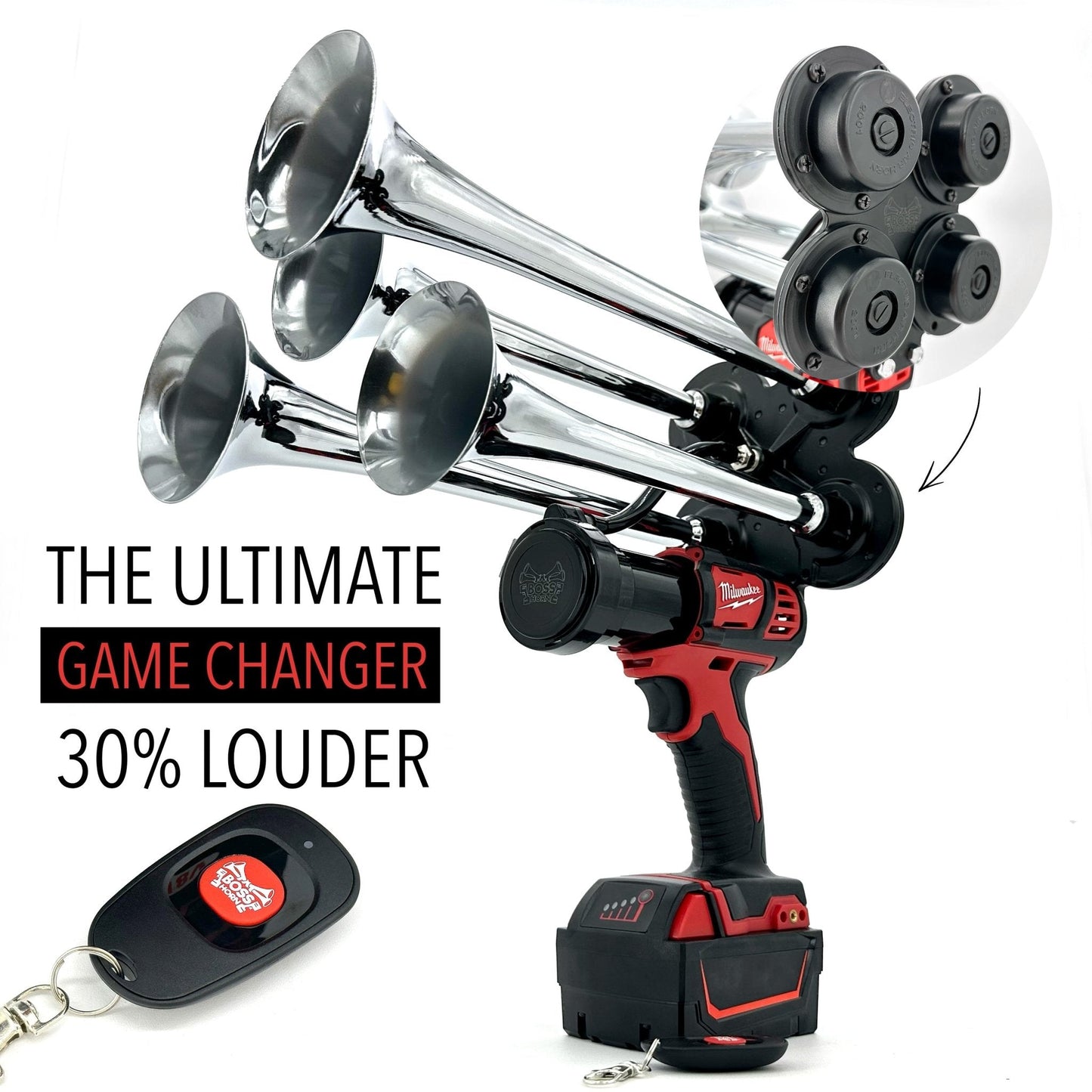 Milwaukee Premium Train Horn Gun with Remote Control - BossHorn