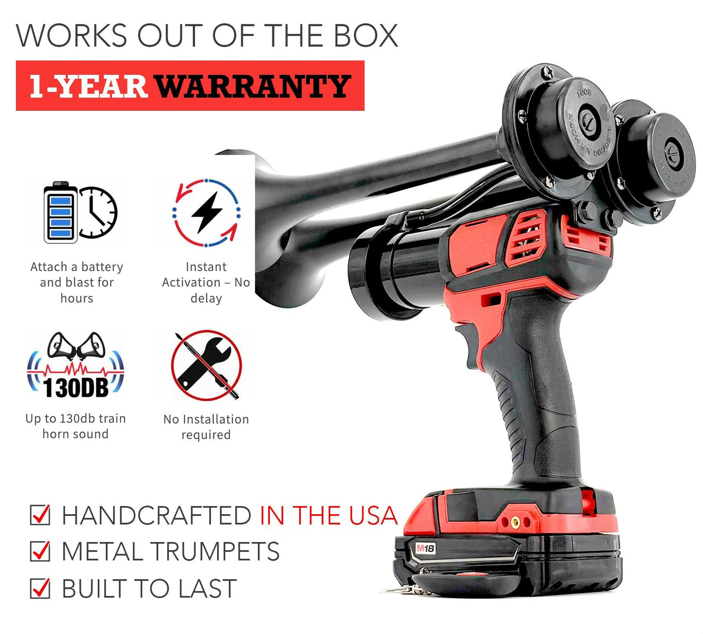 Cordless Dual Air Horn for Milwaukee® 18V