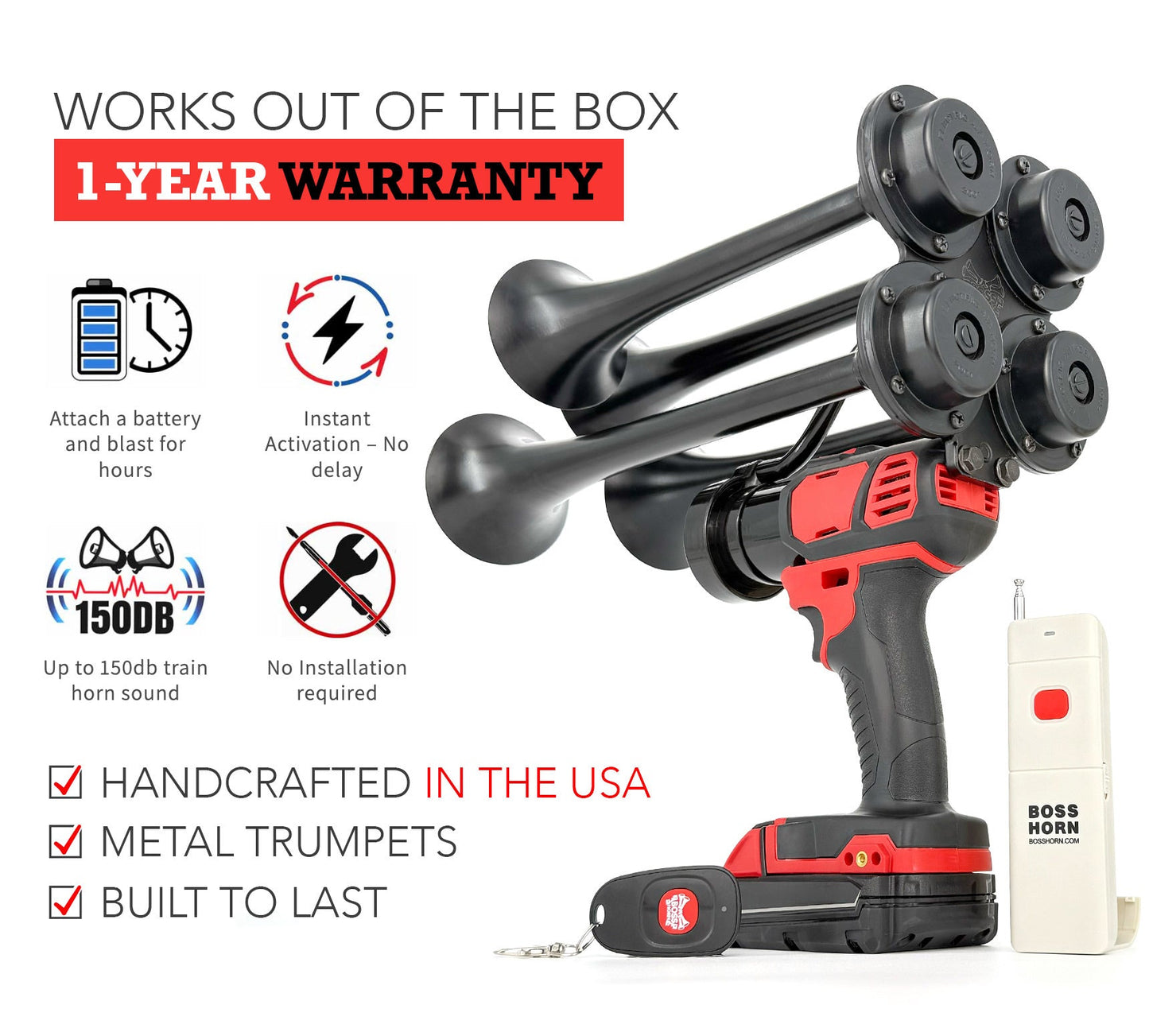 Cordless Premium Quad Horn Gun for Milwaukee® 18V