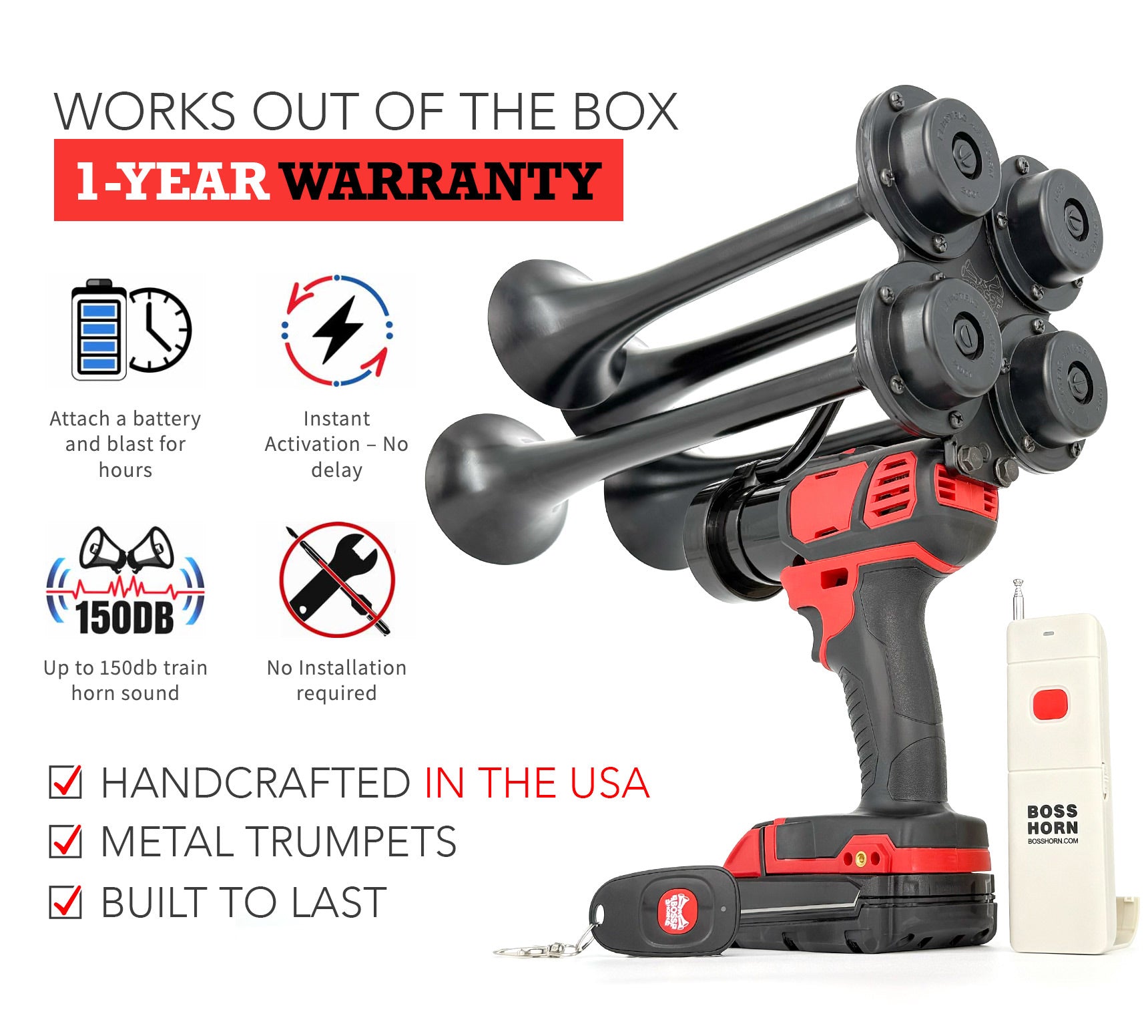 Cordless Premium Quad Horn Gun for Milwaukee® 18V