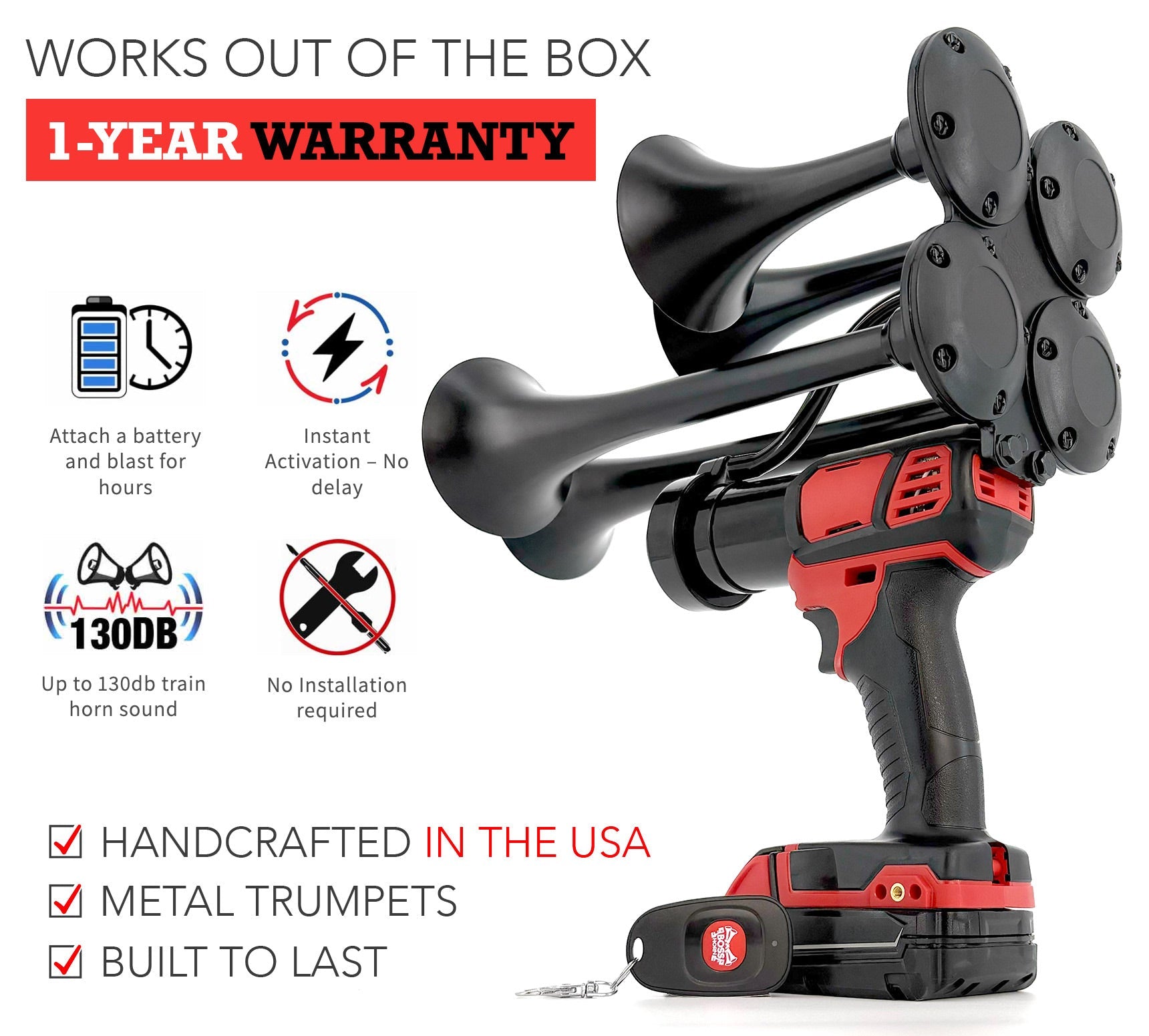 Milwaukee® 18V Battery Quad Train Horn