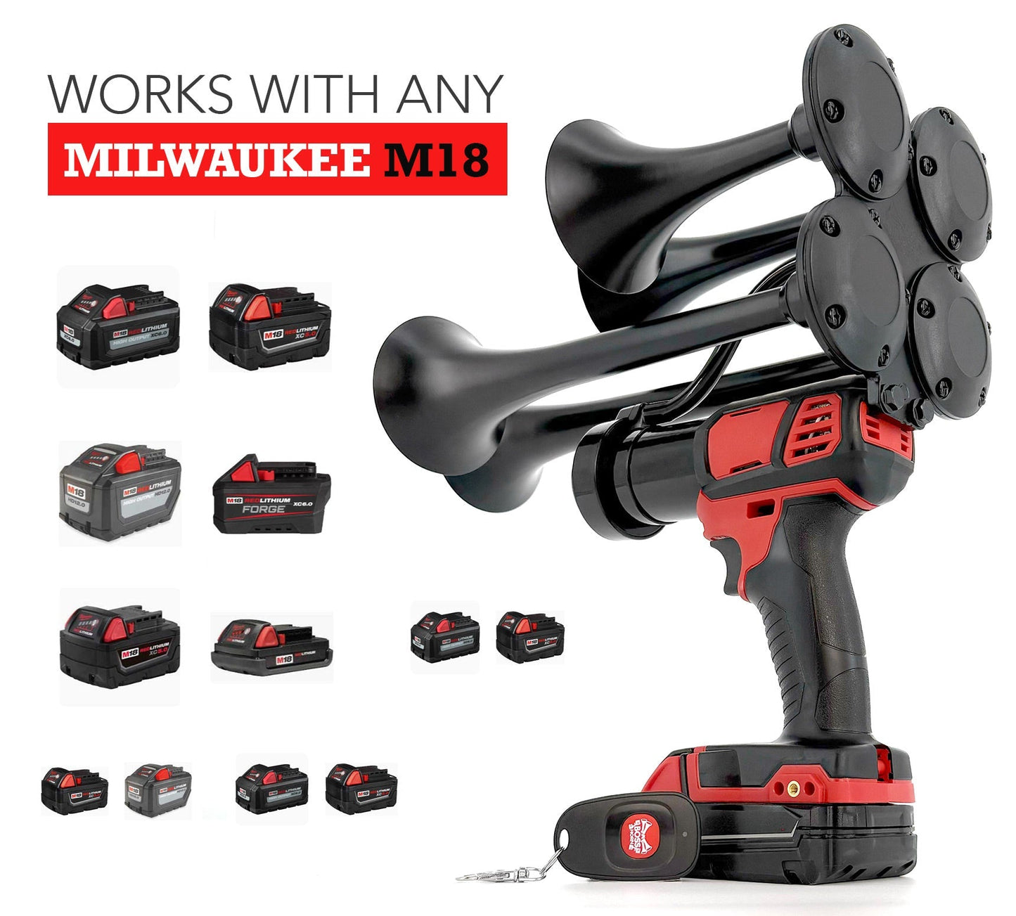 Cordless Quad Train Horn for Milwaukee® 18V